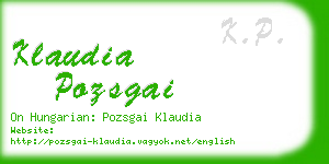 klaudia pozsgai business card